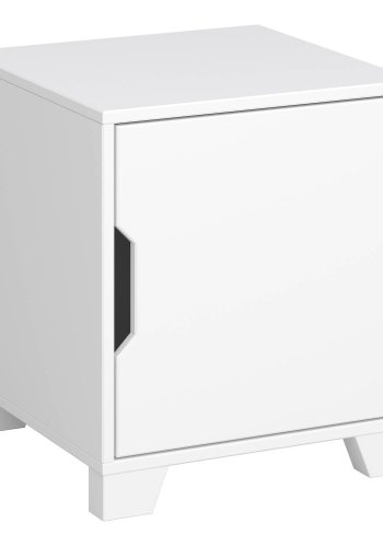 STEENS Loke sengebord til teenager, m. 1 lge - hvid MDF (40x39,5)