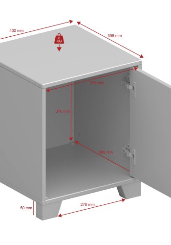 STEENS Loke sengebord til teenager, m. 1 lge - hvid MDF (40x39,5)