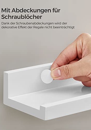 SONGMICS flytende hylle - hyglans hvit sponplate (sett med 3)