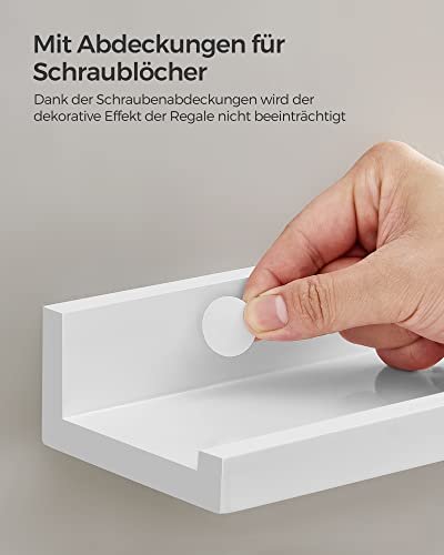 SONGMICS flytende hylle - hyglans hvit sponplate (sett med 3)