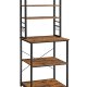 VASAGLE kkshylla, stende hylla fr kk, mikrovgshylla, stende, 6 hyllor och 6 krokar, fr mikrovgsugn, stlram, industriell design, 40 x 60 x 167 cm, vintagebrun/svart KKS024B01