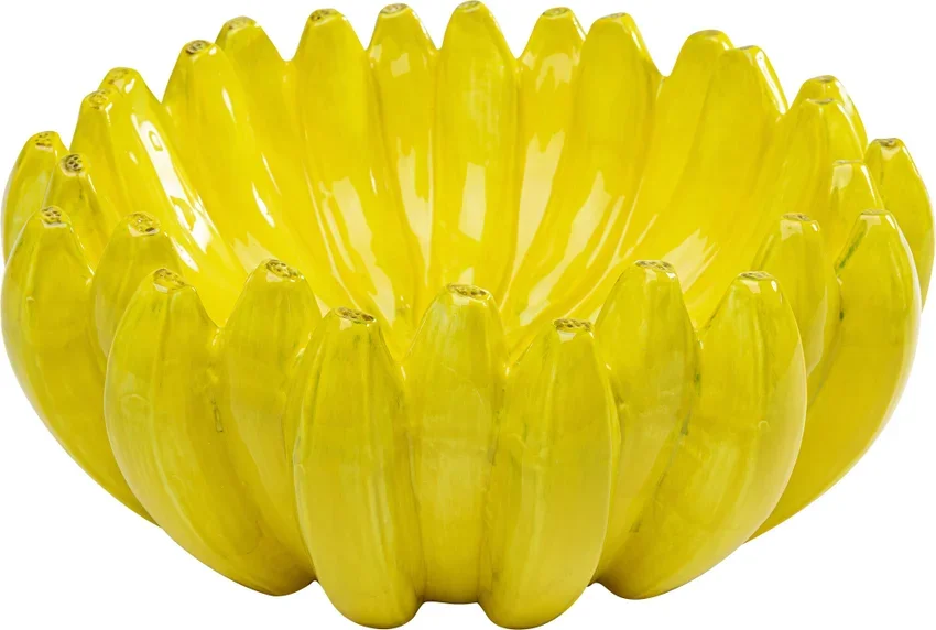 KARE DESIGN Deco Bananas skl, rund - gul keramik (30)