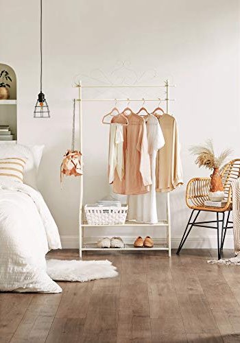 SONGMICS vintage klesstativ, m. 2 hyller - kremjern