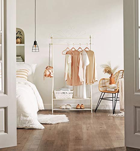 SONGMICS vintage klesstativ, m. 2 hyller - kremjern