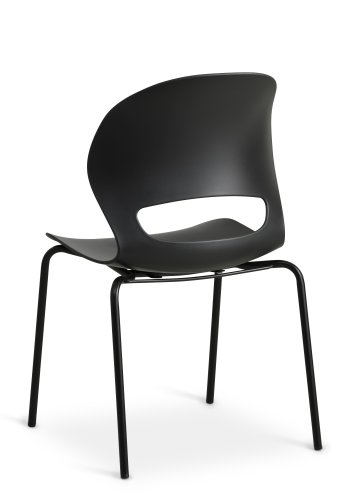 Linea spisebordstol - svart PVC og svart metall
