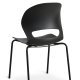 Linea spisebordstol - svart PVC og svart metall