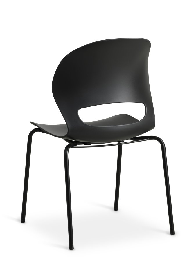 Linea spisebordstol - svart PVC og svart metall