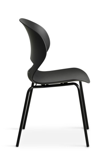 Linea spisebordstol - svart PVC og svart metall