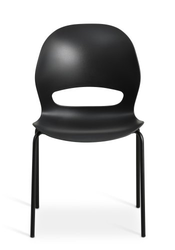 Linea spisebordstol - svart PVC og svart metall