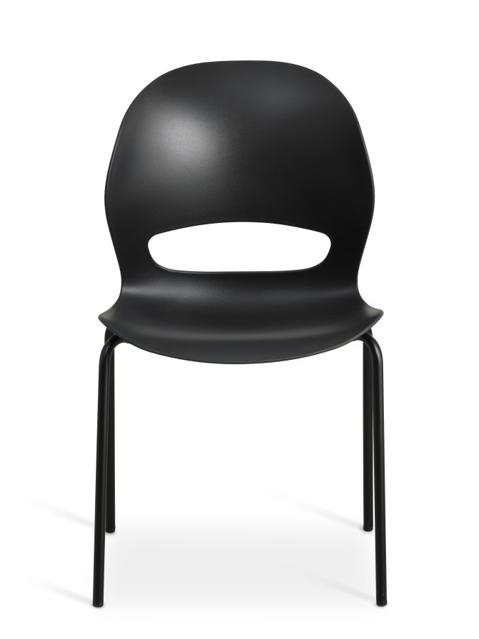 Linea spisebordstol - svart PVC og svart metall