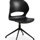 Linea spisebordsstol, med dreiefunksjon - sort PVC og sort metall