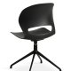 Linea spisebordsstol, med dreiefunksjon - sort PVC og sort metall