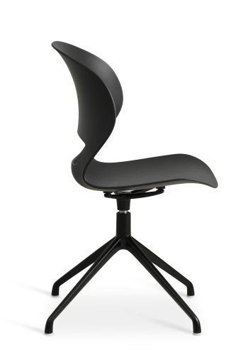 Linea spisebordsstol, med dreiefunksjon - sort PVC og sort metall