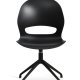 Linea spisebordsstol, med dreiefunksjon - sort PVC og sort metall