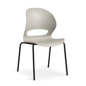 Linea spisebordsstol - stone PVC og sort metal