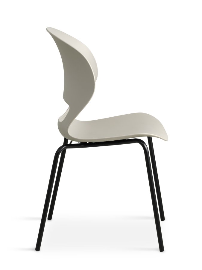 Linea spisestuestol - stein PVC og svart metall