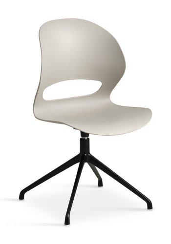 Linea spisebordsstol, med svingfunksjon - stein PVC og sort metall