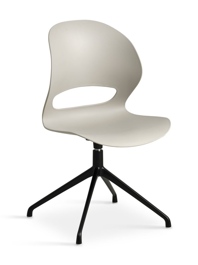 Linea spisebordsstol, med svingfunksjon - stein PVC og sort metall