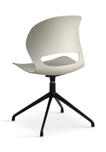 Linea spisebordsstol, med svingfunksjon - stein PVC og sort metall