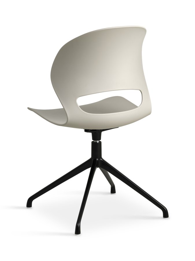 Linea spisebordsstol, med svingfunksjon - stein PVC og sort metall