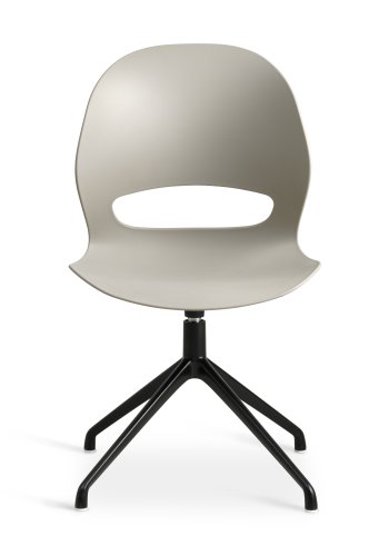 Linea spisebordsstol, med svingfunksjon - stein PVC og sort metall