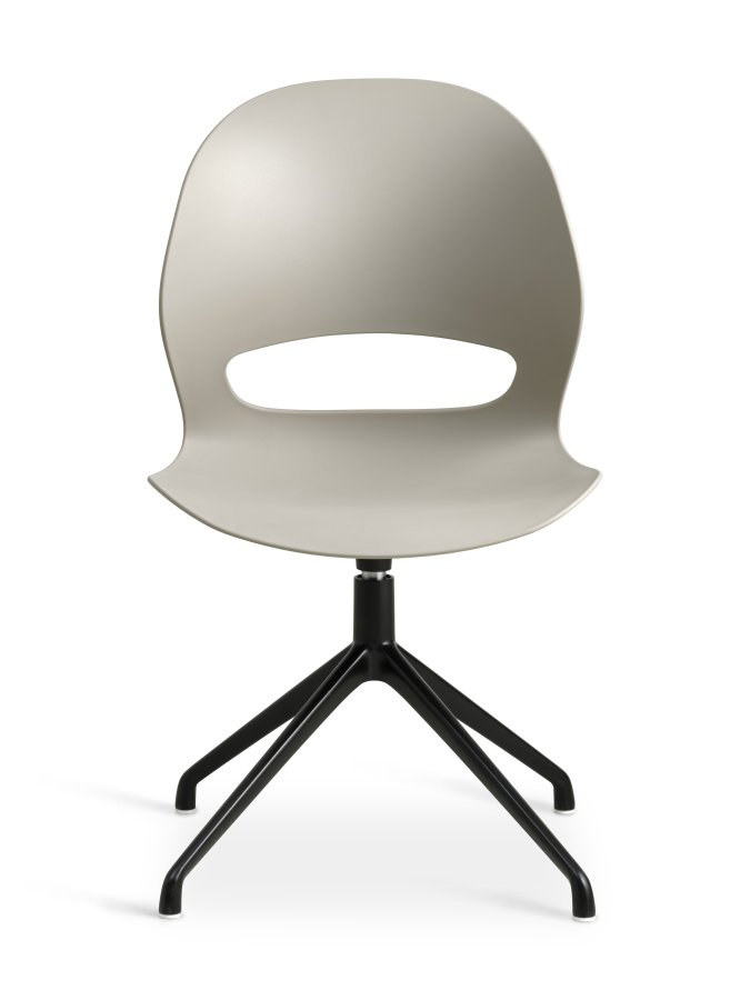 Linea spisebordsstol, med svingfunksjon - stein PVC og sort metall