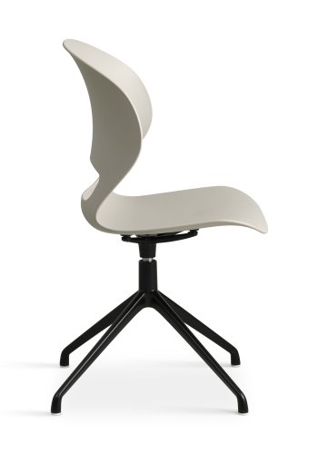 Linea spisebordsstol, med svingfunksjon - stein PVC og sort metall