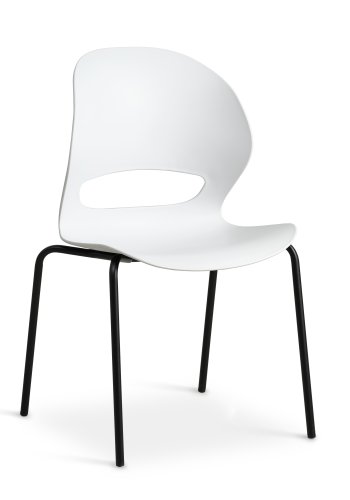 Linea spisestuestol - hvit PVC og svart metall