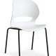 Linea spisestuestol - hvit PVC og svart metall