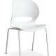 Linea spisebordstol - hvit PVC og hvitt metall