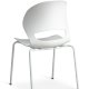 Linea spisebordstol - hvit PVC og hvitt metall