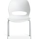 Linea spisebordstol - hvit PVC og hvitt metall