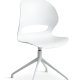 Linea spisebordsstol, med svingfunksjon - hvit PVC og hvitt metall