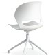 Linea spisebordsstol, med svingfunksjon - hvit PVC og hvitt metall