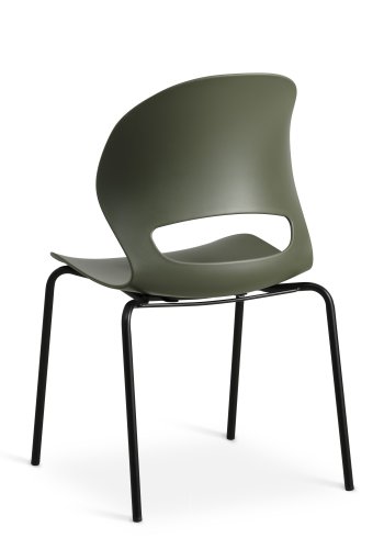 Linea spisestuestol - oliven PVC og svart metall