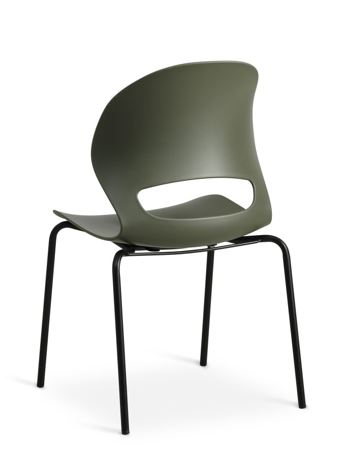 Linea spisestuestol - oliven PVC og svart metall