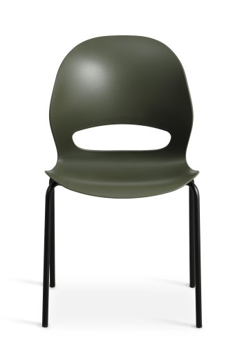 Linea spisestuestol - oliven PVC og svart metall