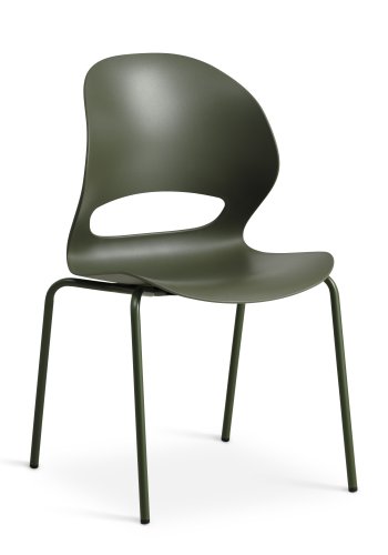 Linea spisebordstol - oliven PVC og olivenmetall