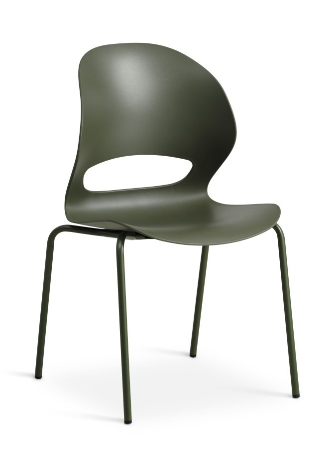 Linea spisebordstol - oliven PVC og olivenmetall