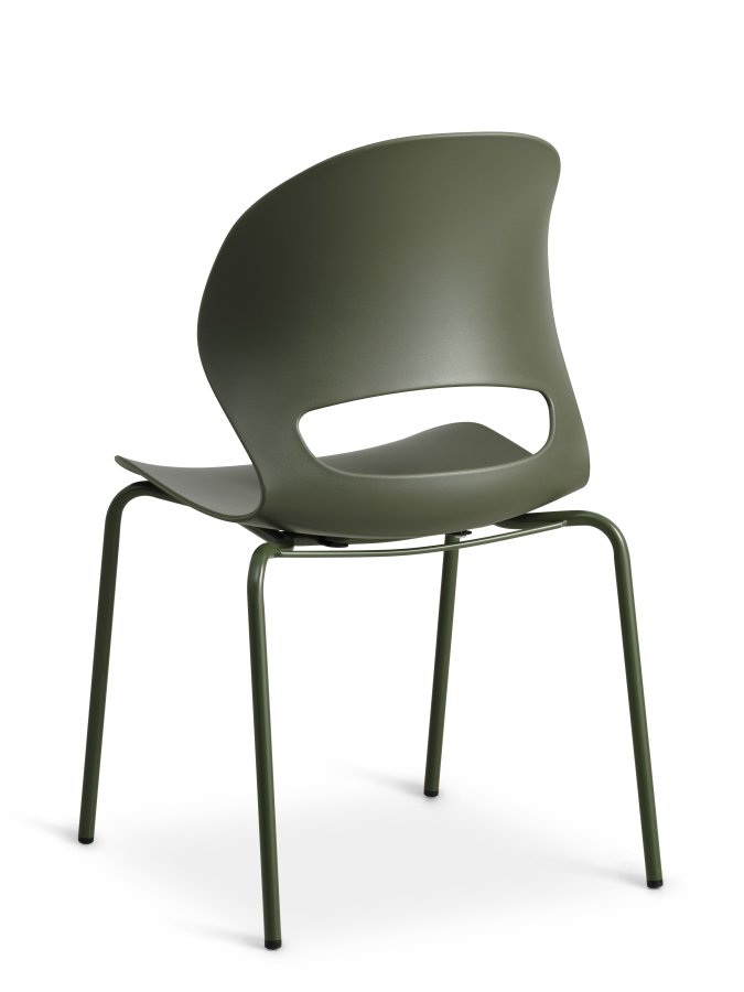 Linea spisebordstol - oliven PVC og olivenmetall