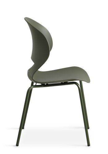 Linea spisebordstol - oliven PVC og olivenmetall