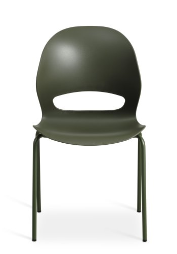 Linea spisebordstol - oliven PVC og olivenmetall