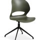 Linea spisebordsstol, med dreiefunksjon - oliven PVC og sort metall