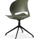 Linea spisebordsstol, med dreiefunksjon - oliven PVC og sort metall