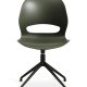 Linea spisebordsstol, med dreiefunksjon - oliven PVC og sort metall