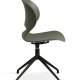 Linea spisebordsstol, med dreiefunksjon - oliven PVC og sort metall