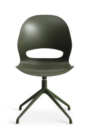 Linea spisebordstol, med svingfunksjon - oliven PVC og olivenmetall