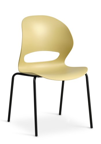 Linea spisebordstol - sennepsgul PVC og sort metall