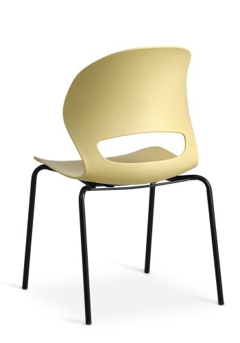 Linea spisebordstol - sennepsgul PVC og sort metall