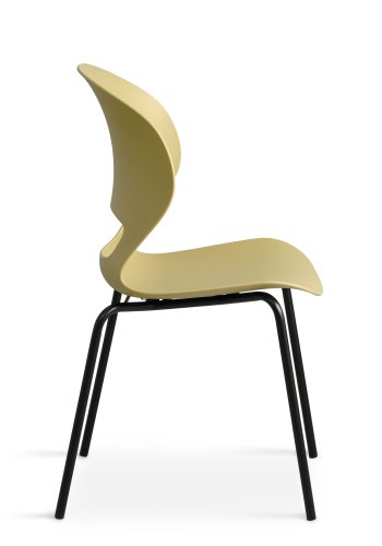 Linea spisebordstol - sennepsgul PVC og sort metall